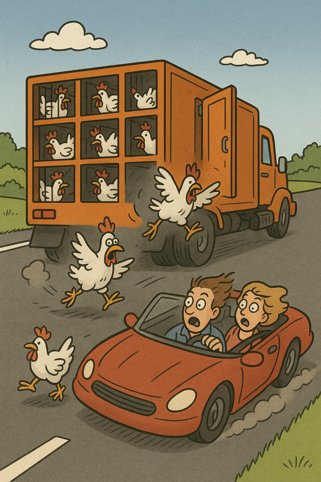 Chicken truck chaos in Gainesville